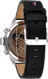 Buy Shop Tommy Hilfiger Trent Chronograph Quartz Black Dial Black Leather Strap Watch For Men - 1791810 USA Online