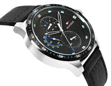 Buy Shop Tommy Hilfiger Trent Chronograph Quartz Black Dial Black Leather Strap Watch For Men - 1791810 USA Online