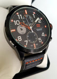 Buy Shop Tommy Hilfiger Trent Multifunction Black Dial Black Leather Strap Watch for Men - 1791136 USA Online
