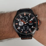 Buy Shop Tommy Hilfiger Trent Multifunction Black Dial Black Leather Strap Watch for Men - 1791136 USA Online
