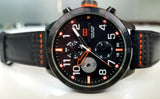 Buy Shop Tommy Hilfiger Trent Multifunction Black Dial Black Leather Strap Watch for Men - 1791136 USA Online