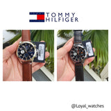 Buy Shop Tommy Hilfiger Trent Multifunction Black Dial Black Leather Strap Watch for Men - 1791136 USA Online