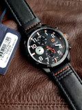 Buy Shop Tommy Hilfiger Trent Multifunction Black Dial Black Leather Strap Watch for Men - 1791136 USA Online