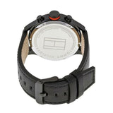 Buy Shop Tommy Hilfiger Trent Multifunction Black Dial Black Leather Strap Watch for Men - 1791136 USA Online