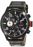 Buy Shop Tommy Hilfiger Trent Multifunction Black Dial Black Leather Strap Watch for Men - 1791136 USA Online