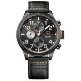Buy Shop Tommy Hilfiger Trent Multifunction Black Dial Black Leather Strap Watch for Men - 1791136 USA Online