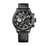 Buy Shop Tommy Hilfiger Trent Multifunction Black Dial Black Leather Strap Watch for Men - 1791136 USA Online