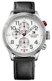 Buy Shop Tommy Hilfiger Trent Multifunction White Dial Black Leather Strap Watch for Men - 1791138 USA Online
