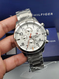 Buy Shop Tommy Hilfiger Trent Multifunction White Dial Silver Steel Strap Watch for Men - 1791140 USA Online