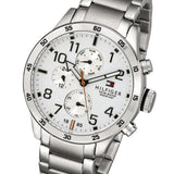 Buy Shop Tommy Hilfiger Trent Multifunction White Dial Silver Steel Strap Watch for Men - 1791140 USA Online