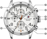 Buy Shop Tommy Hilfiger Trent Multifunction White Dial Silver Steel Strap Watch for Men - 1791140 USA Online
