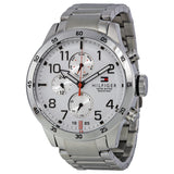 Buy Shop Tommy Hilfiger Trent Multifunction White Dial Silver Steel Strap Watch for Men - 1791140 USA Online