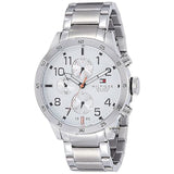 Buy Shop Tommy Hilfiger Trent Multifunction White Dial Silver Steel Strap Watch for Men - 1791140 USA Online
