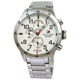Buy Shop Tommy Hilfiger Trent Multifunction White Dial Silver Steel Strap Watch for Men - 1791140 USA Online