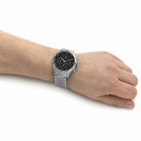 Buy Shop Tommy Hilfiger Trent Quartz Black Dial Silver Steel Strap Watch For Men - 1791805 USA Online