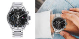 Buy Shop Tommy Hilfiger Trent Quartz Black Dial Silver Steel Strap Watch For Men - 1791805 USA Online