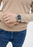 Buy Shop Tommy Hilfiger Trent Quartz Black Dial Silver Steel Strap Watch For Men - 1791805 USA Online