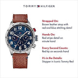 Buy Shop Tommy Hilfiger Trent Quartz Blue Dial Brown Leather Strap Watch for Men - 1791066 USA Online