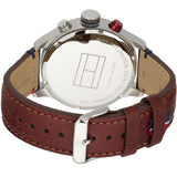 Buy Shop Tommy Hilfiger Trent Quartz Blue Dial Brown Leather Strap Watch for Men - 1791066 USA Online
