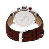 Buy Shop Tommy Hilfiger Trent Quartz Blue Dial Brown Leather Strap Watch for Men - 1791066 USA Online