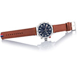 Buy Shop Tommy Hilfiger Trent Quartz Blue Dial Brown Leather Strap Watch for Men - 1791066 USA Online