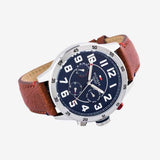 Buy Shop Tommy Hilfiger Trent Quartz Blue Dial Brown Leather Strap Watch for Men - 1791066 USA Online