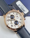 Buy Shop Tommy Hilfiger Trent Quartz White Dial Blue Leather Strap Watch for Men - 1791139 USA Online