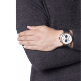 Buy Shop Tommy Hilfiger Trent Quartz White Dial Blue Leather Strap Watch for Men - 1791139 USA Online