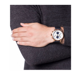 Buy Shop Tommy Hilfiger Trent Quartz White Dial Blue Leather Strap Watch for Men - 1791139 USA Online