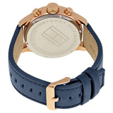 Buy Shop Tommy Hilfiger Trent Quartz White Dial Blue Leather Strap Watch for Men - 1791139 USA Online