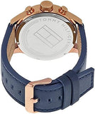 Buy Shop Tommy Hilfiger Trent Quartz White Dial Blue Leather Strap Watch for Men - 1791139 USA Online