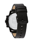 Buy Shop Tommy Hilfiger Troy Chronograph Black Dial Black Leather Strap Watch For Men - 1792110 USA Online