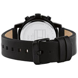 Buy Shop Tommy Hilfiger Troy Chronograph Black Dial Black Leather Strap Watch For Men - 1792110 USA Online
