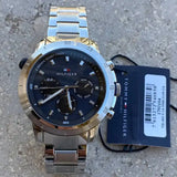 Buy Shop Tommy Hilfiger Troy Chronograph Blue Dial Silver Steel Strap Watch For Men - 1792104 USA Online