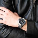 Buy Shop Tommy Hilfiger Troy Chronograph Blue Dial Silver Steel Strap Watch For Men - 1792104 USA Online