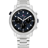 Buy Shop Tommy Hilfiger Troy Chronograph Blue Dial Silver Steel Strap Watch For Men - 1792104 USA Online