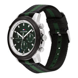 Buy Shop Tommy Hilfiger Troy Chronograph Green Dial Two Tone Nylon Strap Watch For Men - 1792107 USA Online