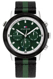 Buy Shop Tommy Hilfiger Troy Chronograph Green Dial Two Tone Nylon Strap Watch For Men - 1792107 USA Online