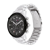 Buy Shop Tommy Hilfiger Troy Chronograph Grey Dial Silver Steel Strap Watch For Men - 1792106 USA Online