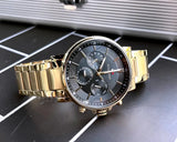 Buy Shop Tommy Hilfiger Tyson Chronograph Black Dial Gold Steel Strap Watch For Men - 1710589 USA Online
