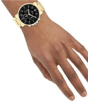 Buy Shop Tommy Hilfiger Tyson Chronograph Black Dial Gold Steel Strap Watch For Men - 1710589 USA Online