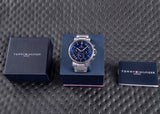 Buy Shop Tommy Hilfiger Tyson Chronograph Blue Dial Silver Steel Strap Watch For Men - 1710588 USA Online