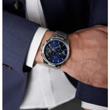 Buy Shop Tommy Hilfiger Tyson Chronograph Blue Dial Silver Steel Strap Watch For Men - 1710588 USA Online
