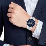 Buy Shop Tommy Hilfiger Tyson Chronograph Blue Dial Silver Steel Strap Watch For Men - 1710588 USA Online