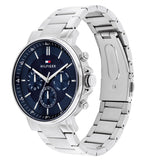 Buy Shop Tommy Hilfiger Tyson Chronograph Blue Dial Silver Steel Strap Watch For Men - 1710588 USA Online