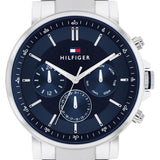 Buy Shop Tommy Hilfiger Tyson Chronograph Blue Dial Silver Steel Strap Watch For Men - 1710588 USA Online