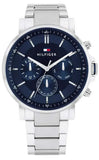 Buy Shop Tommy Hilfiger Tyson Chronograph Blue Dial Silver Steel Strap Watch For Men - 1710588 USA Online