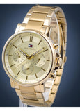 Buy Shop Tommy Hilfiger Tyson Chronograph Gold Dial Gold Steel Strap Watch For Men - 1710611 USA Online