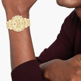 Buy Shop Tommy Hilfiger Tyson Chronograph Gold Dial Gold Steel Strap Watch For Men - 1710611 USA Online