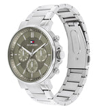 Buy Shop Tommy Hilfiger Tyson Chronograph Green Dial Silver Steel Strap Watch For Men - 1710587 USA Online